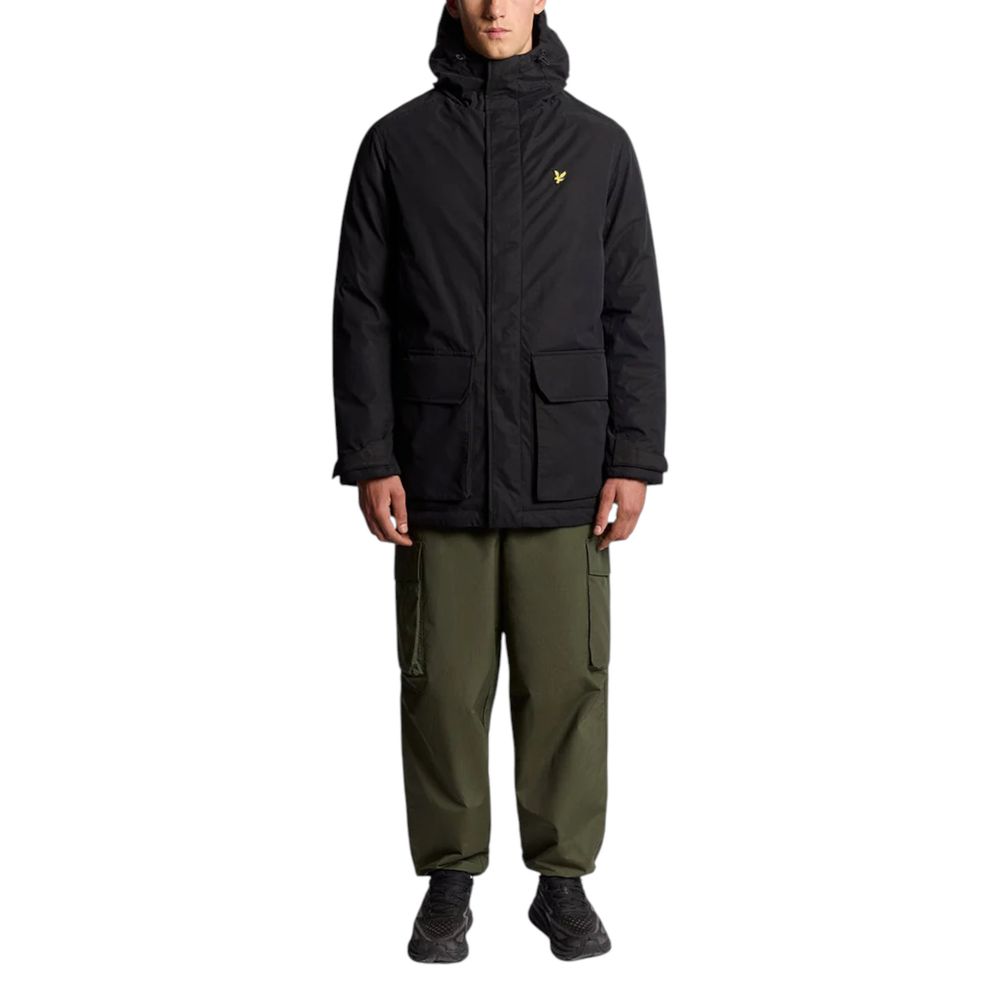 Black Polyester Parka - ventzia