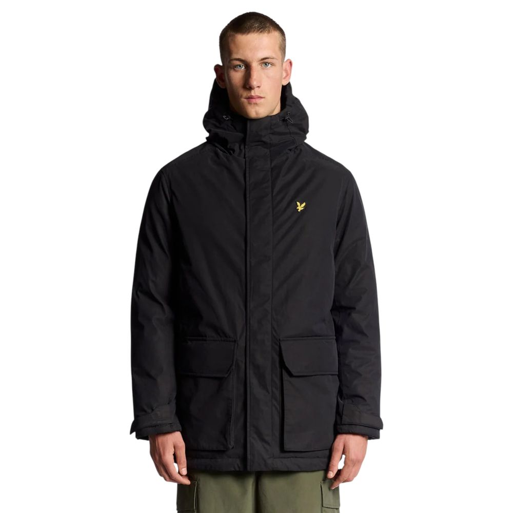 Black Polyester Parka - ventzia