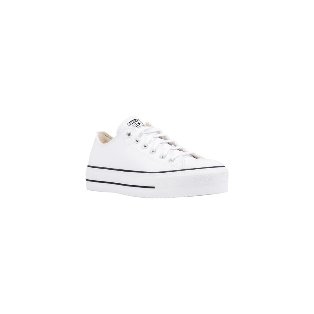 White Leather Platform Sneakers - ventzia