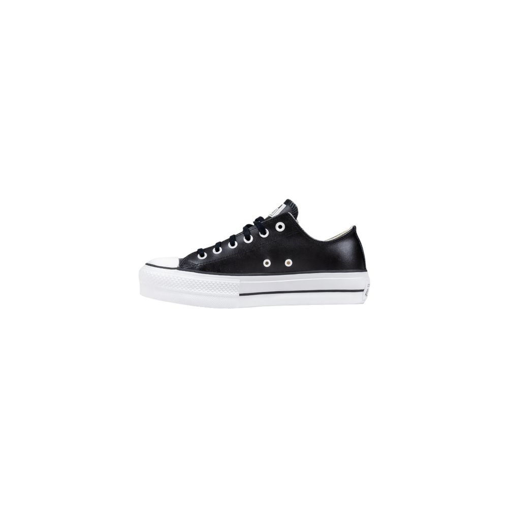 Black Leather Low Top Sneakers - ventzia