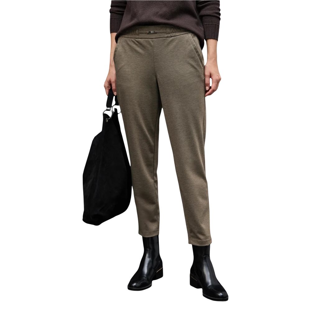 Brown Polyester Casual Pants - ventzia