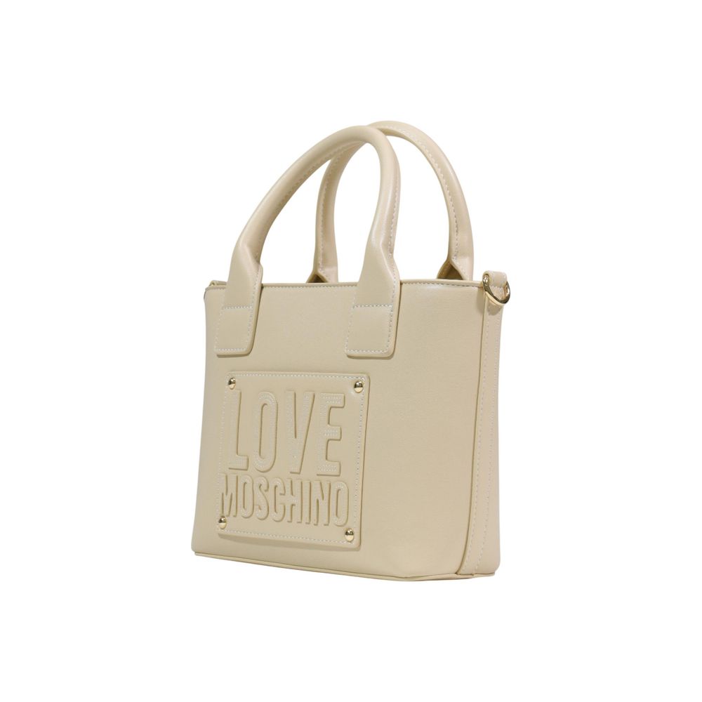 Cream Polyethylene Handbag - ventzia