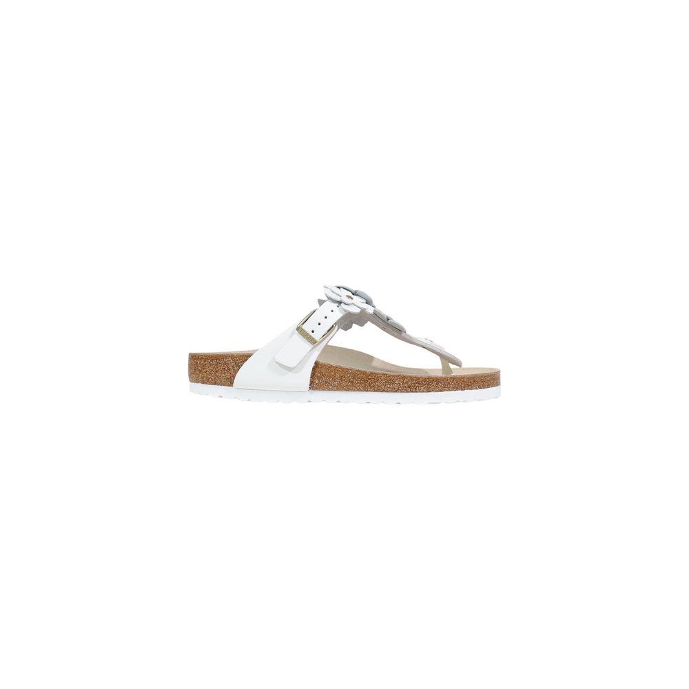 White Leather Flat Sandals - ventzia