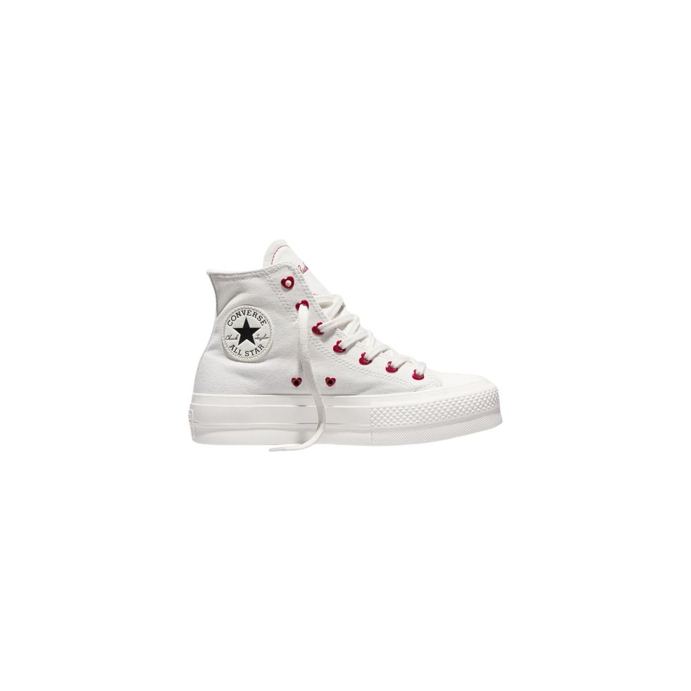 White Fabric Platform Sneakers - ventzia