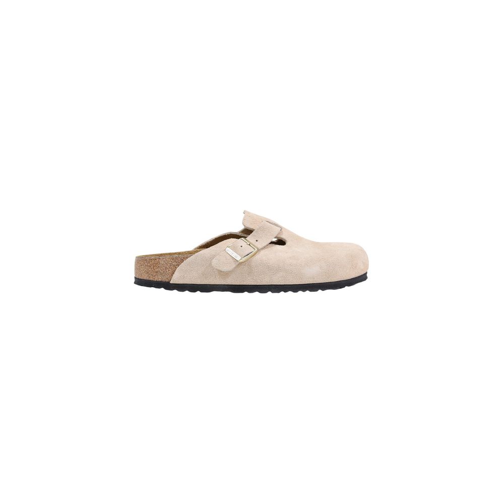 Beige Suede Leather Clogs - ventzia