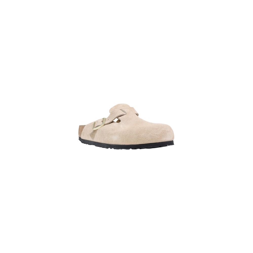 Beige Suede Leather Clogs - ventzia
