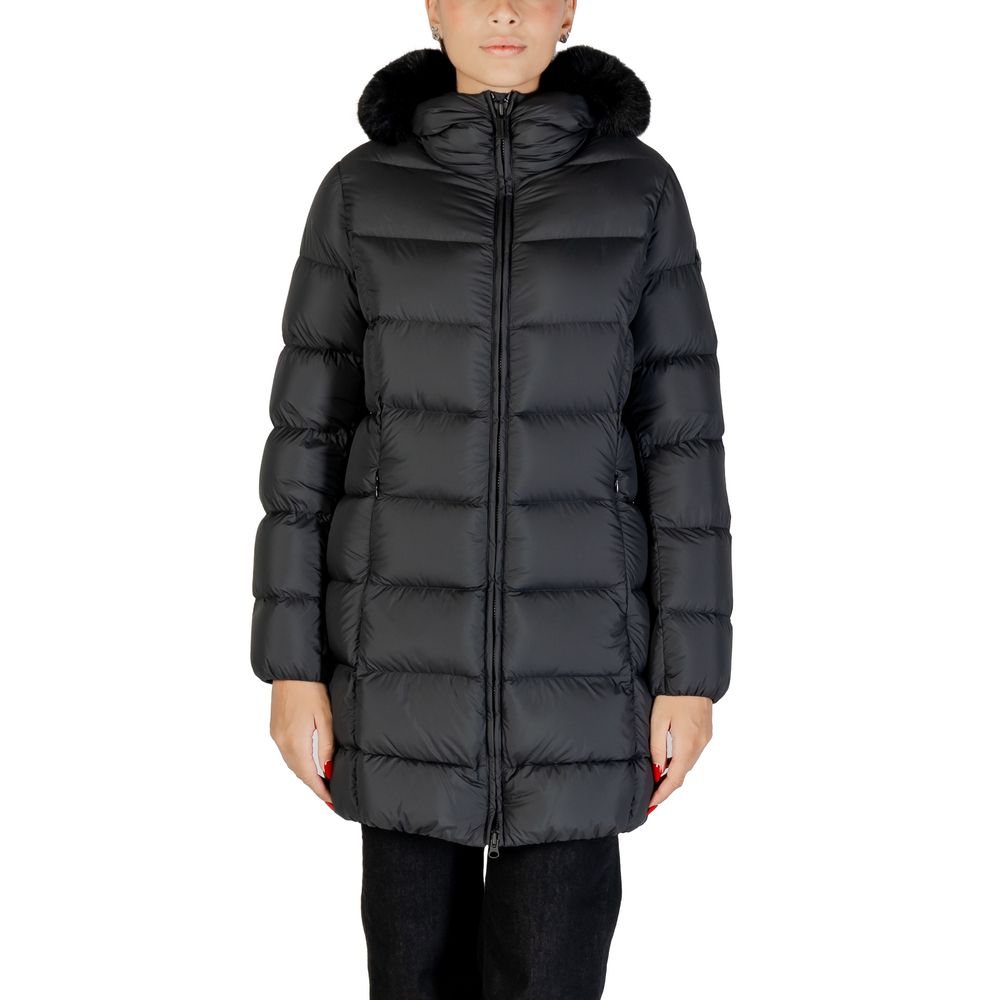 Black Polyester Coat - ventzia