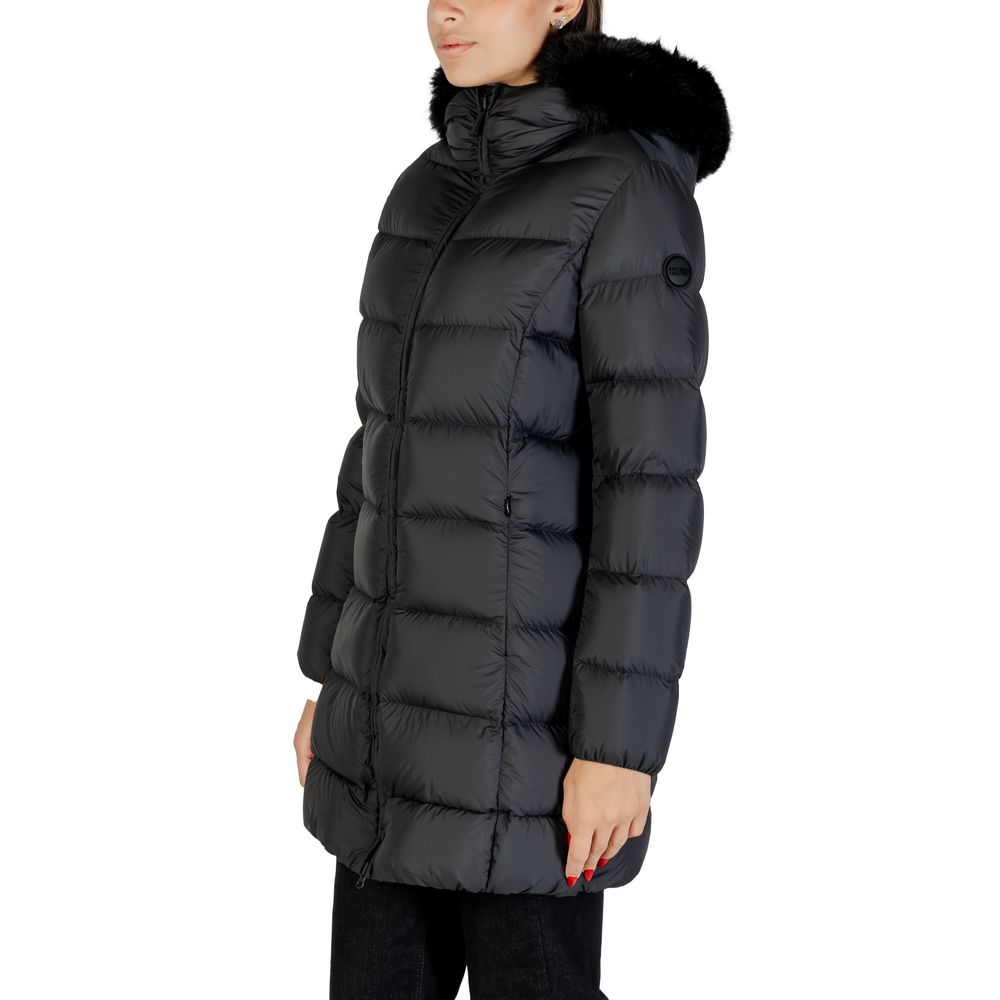 Black Polyester Coat - ventzia