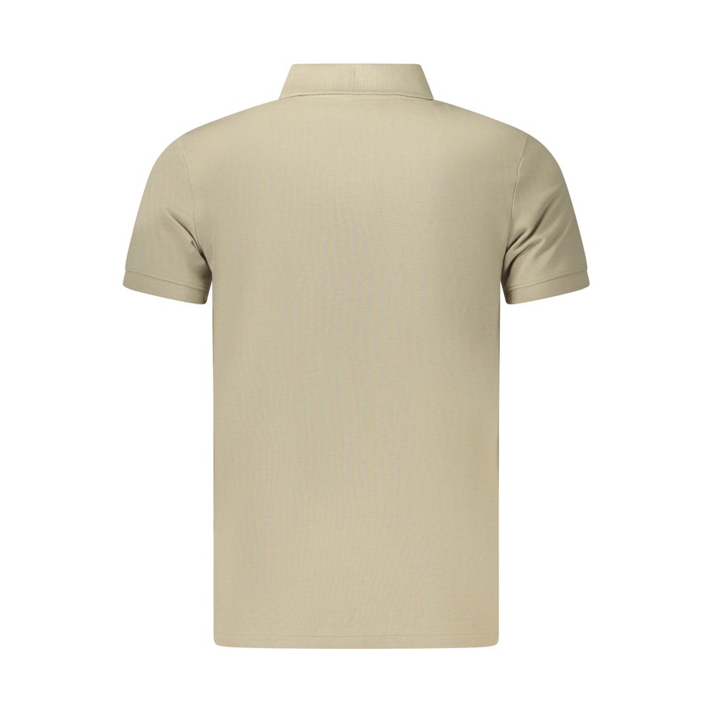 Beige Cotton Men Polo Shirt - ventzia