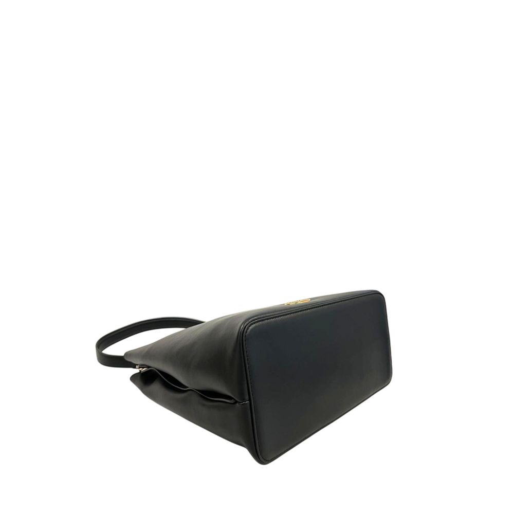 Black PU Women Shoulder Bag - ventzia