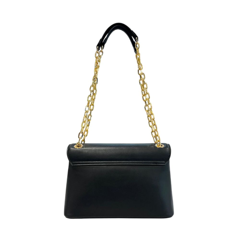 Black PU Women Crossbody Bag - ventzia