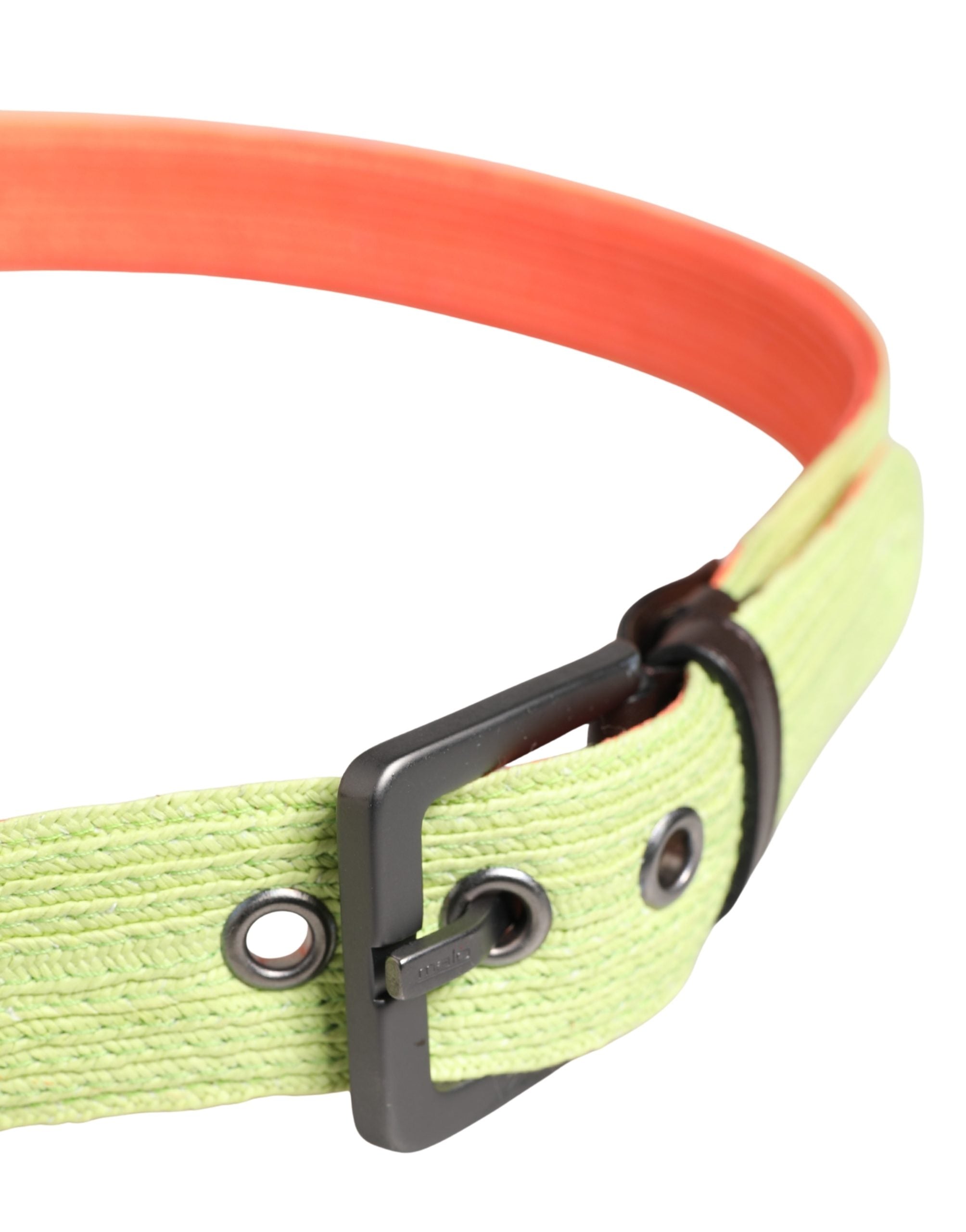 Green Orange Braided Metal Buckle Waist Cintura Belt - ventzia