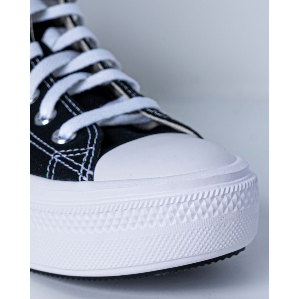 Black Cotton Platform Sneakers - ventzia