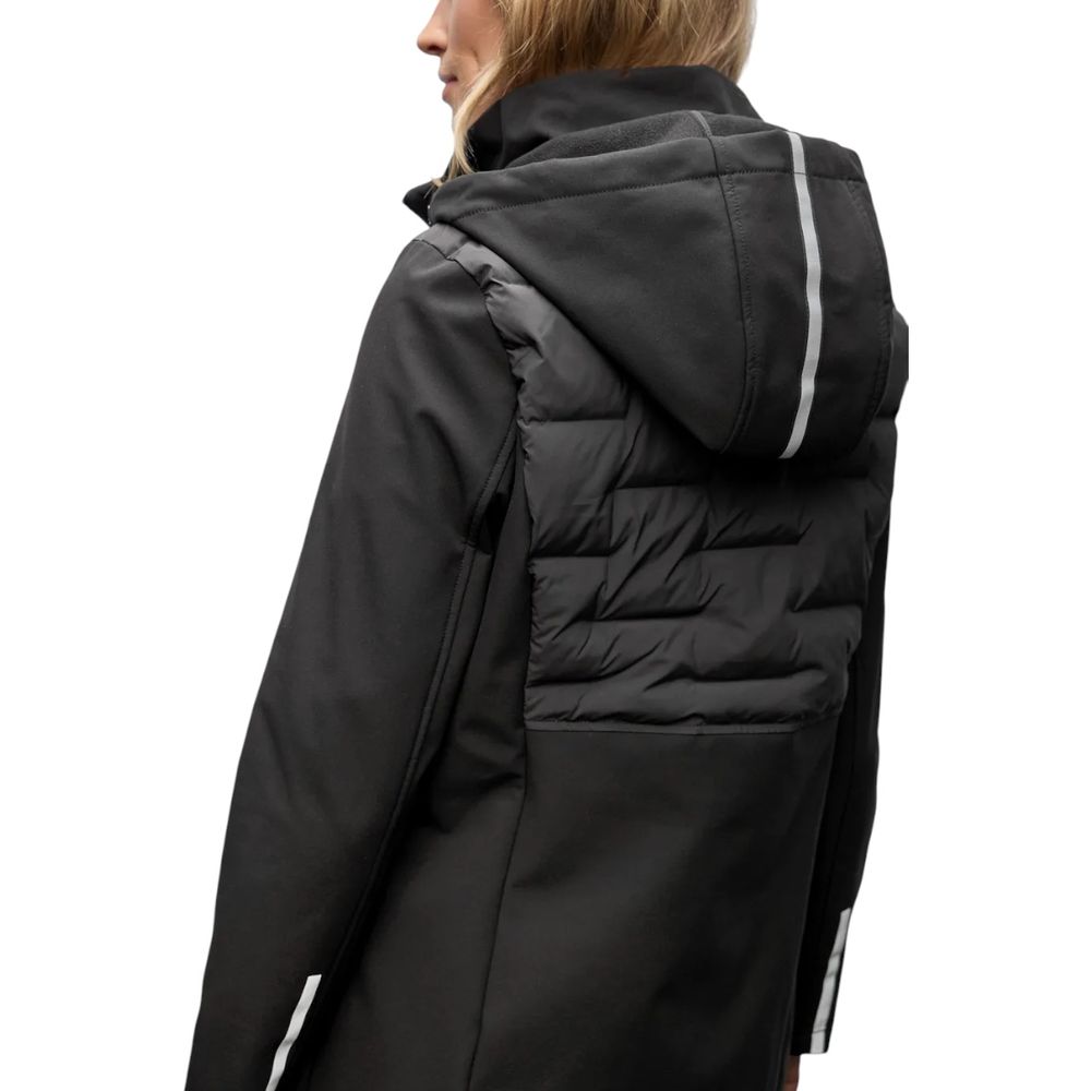 Black Polyester Coat - ventzia