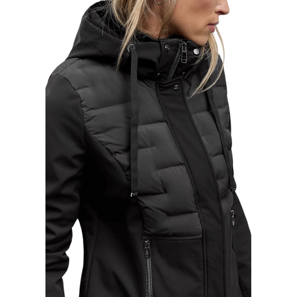Black Polyester Coat - ventzia