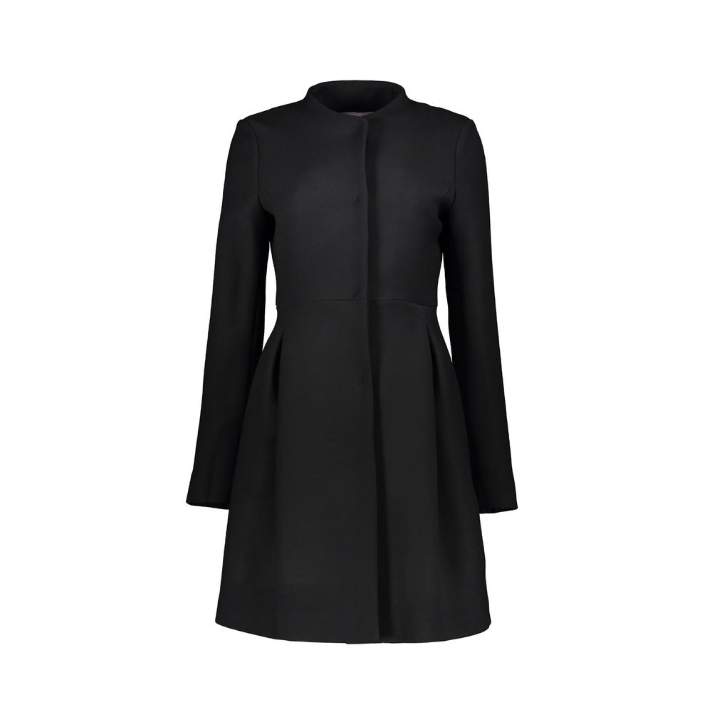 Black Virgin Wool Coat - ventzia