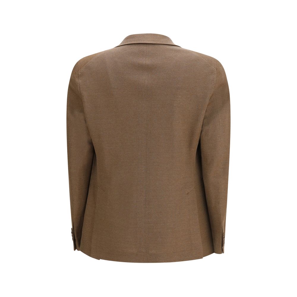 Brown Linen Blazer - ventzia