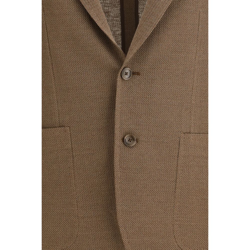 Brown Linen Blazer - ventzia