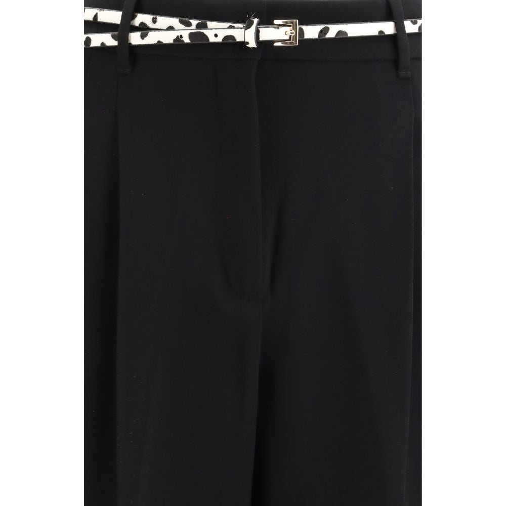 Black Triacetate Casual Pants - ventzia