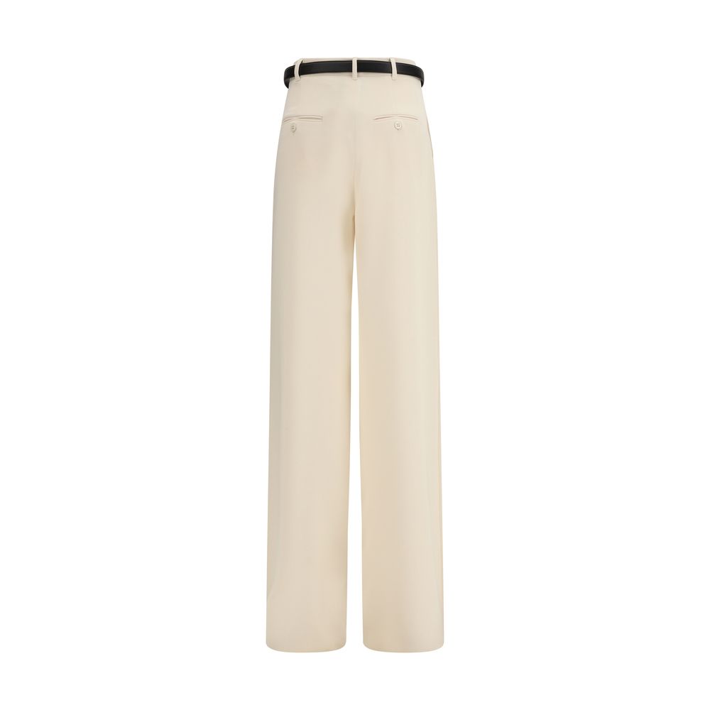 Beige Triacetate Dress Pants - ventzia