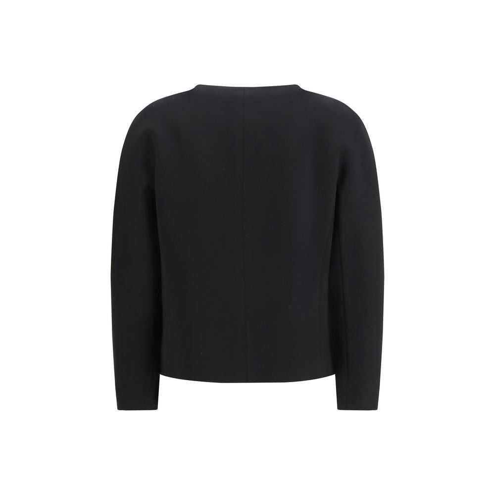 Black Triacetate Full-Length Jacket - ventzia
