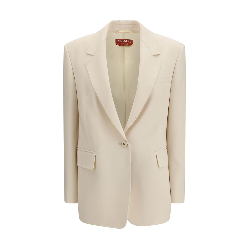 Beige Triacetate Blazer - ventzia