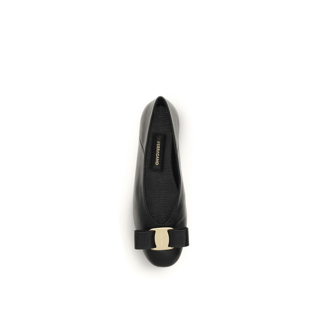 Black Calf Leather Bos Taurus Ballet Flats
