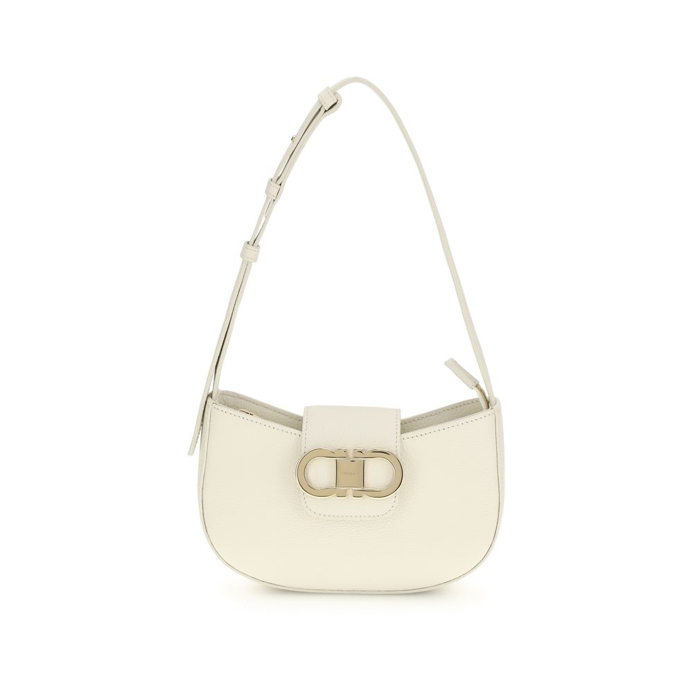 White Calf Leather Bos Taurus Shoulder Bag - ventzia