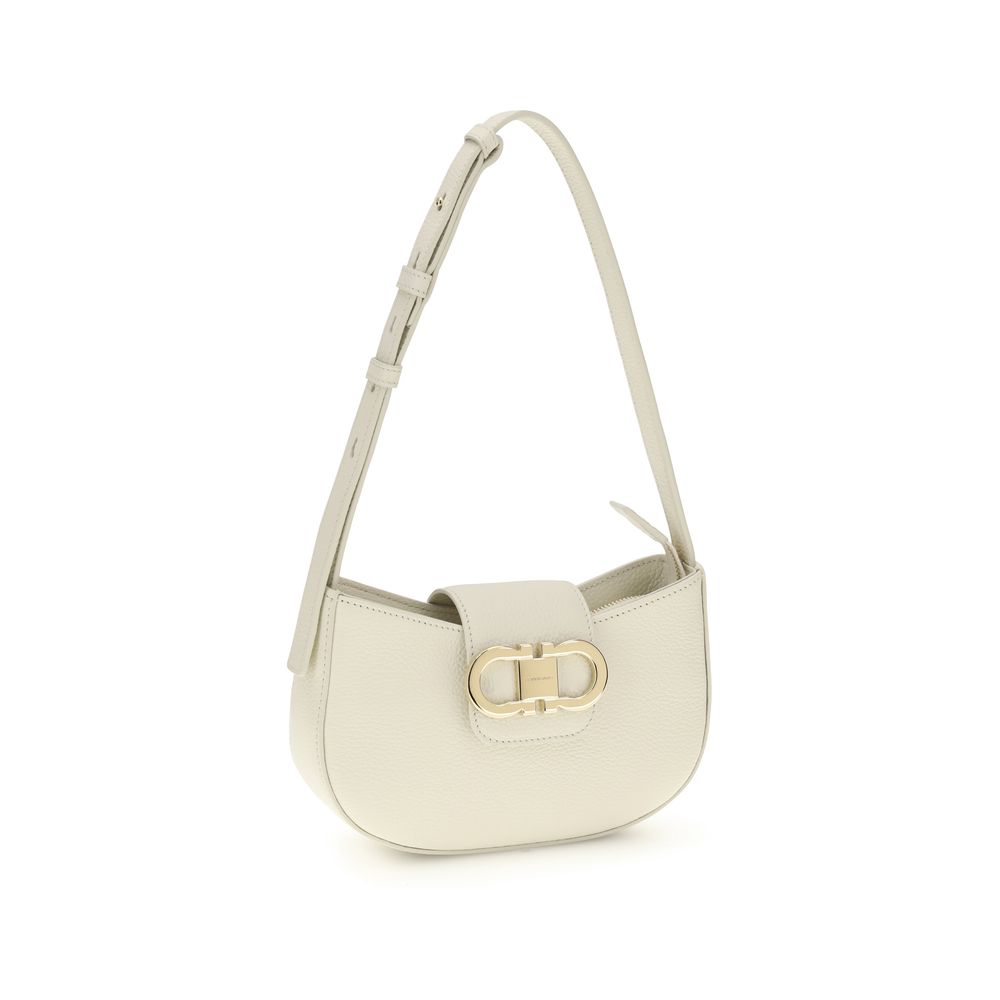 White Calf Leather Bos Taurus Shoulder Bag - ventzia