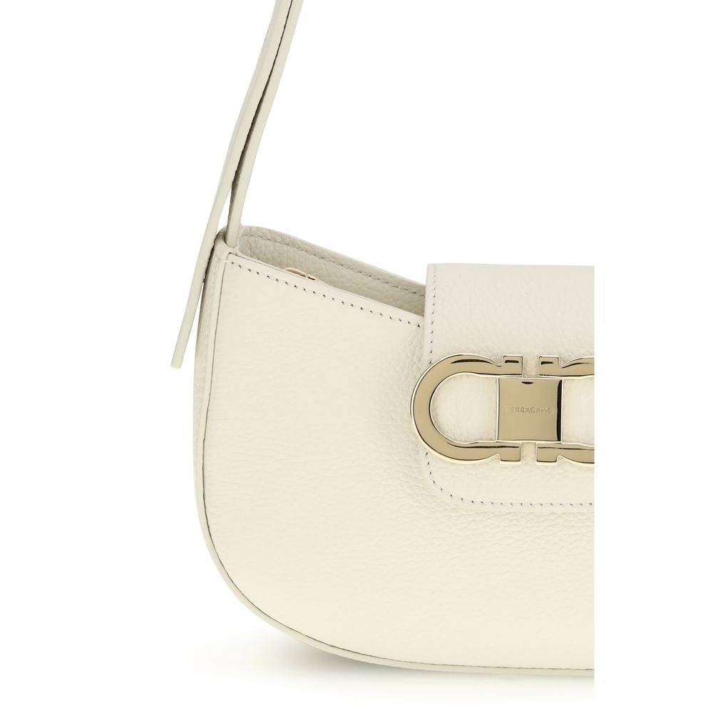 White Calf Leather Bos Taurus Shoulder Bag - ventzia