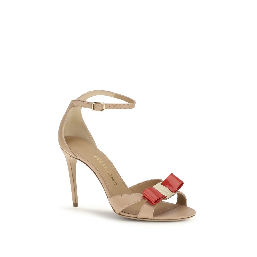 Beige Calf Leather Bos Taurus Stiletto Heel Sandals - ventzia