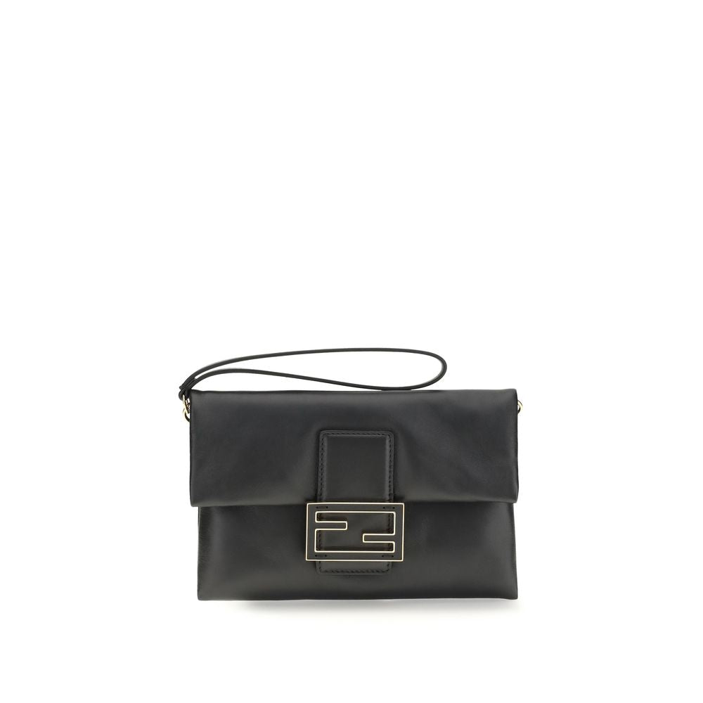 Black Calf Leather Bos Taurus Clutch Bag - ventzia
