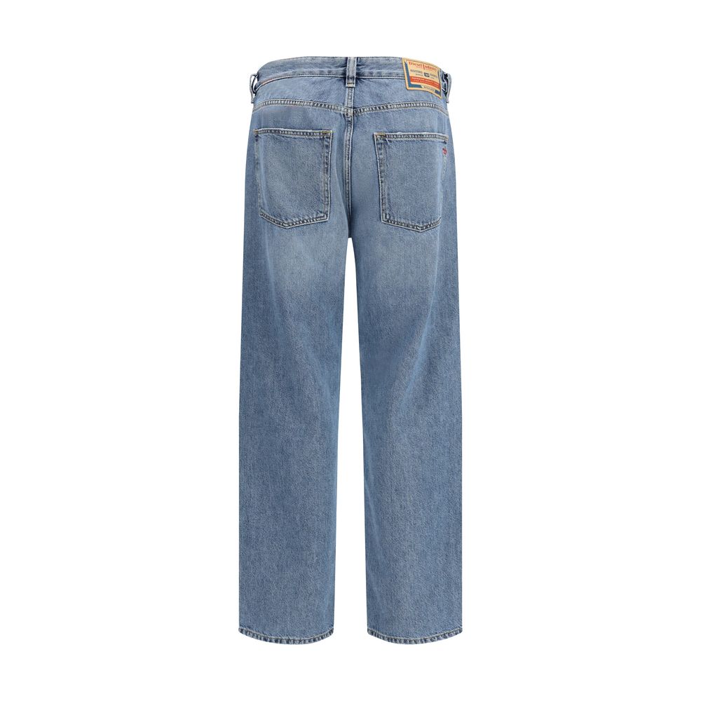 Blue Cotton Relaxed Fit Jeans - ventzia