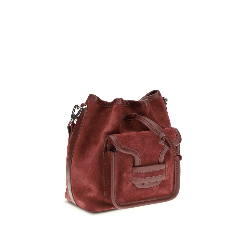 Bordeaux Calf Leather Bos Taurus Backet Bag - ventzia