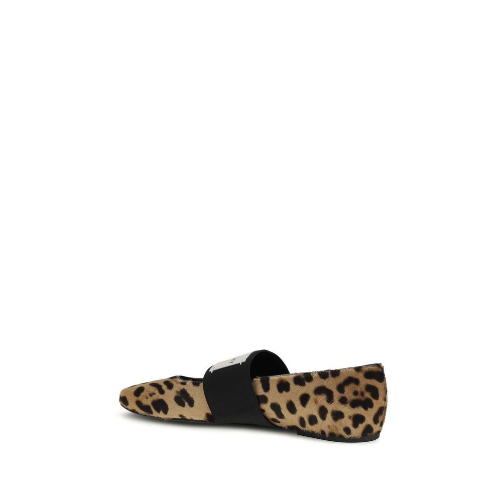 Beige Calf Leather Bos Taurus Ballet Flats - ventzia