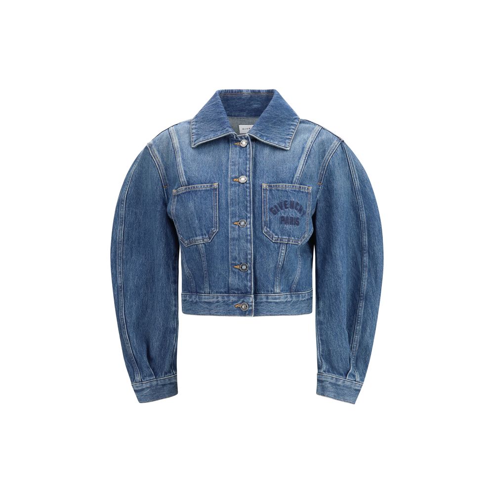 Blue Cotton Denim Jacket - ventzia