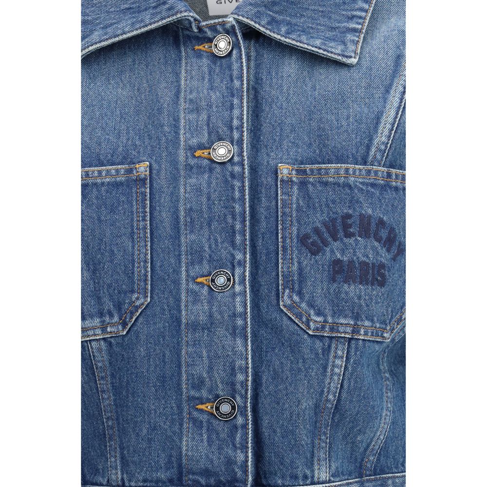 Blue Cotton Denim Jacket - ventzia