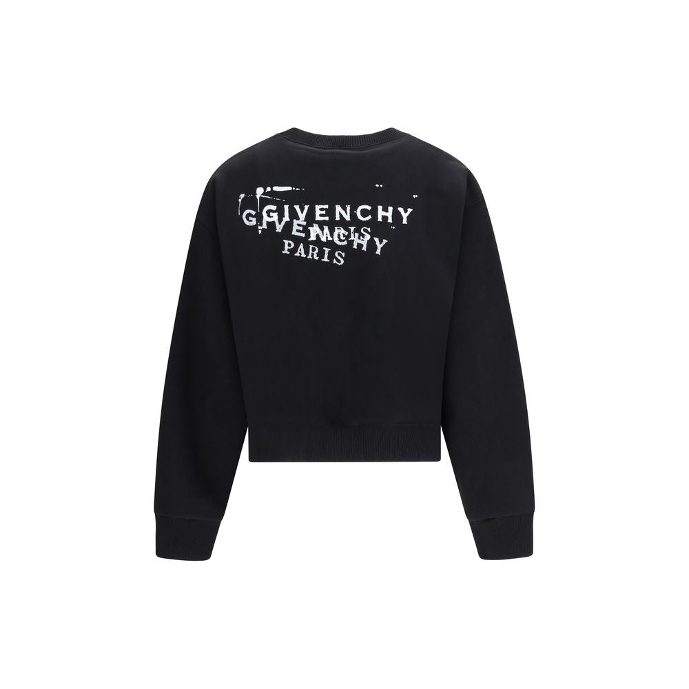 Black Cotton Sweatshirt - ventzia