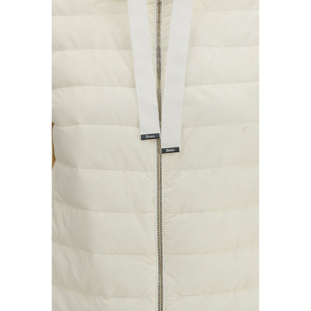 Beige Polyester Biker Jacket - ventzia