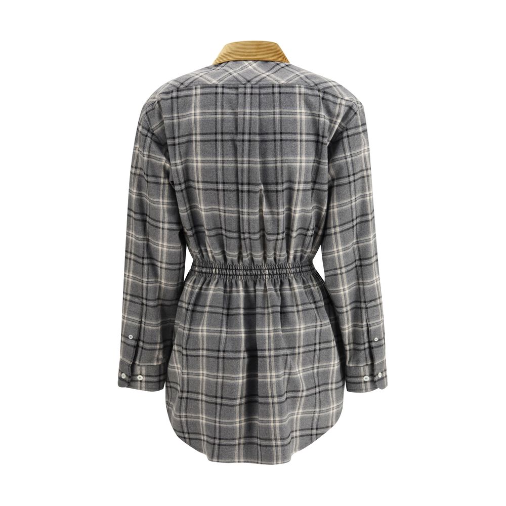 Gray Cotton Casual Dress - ventzia