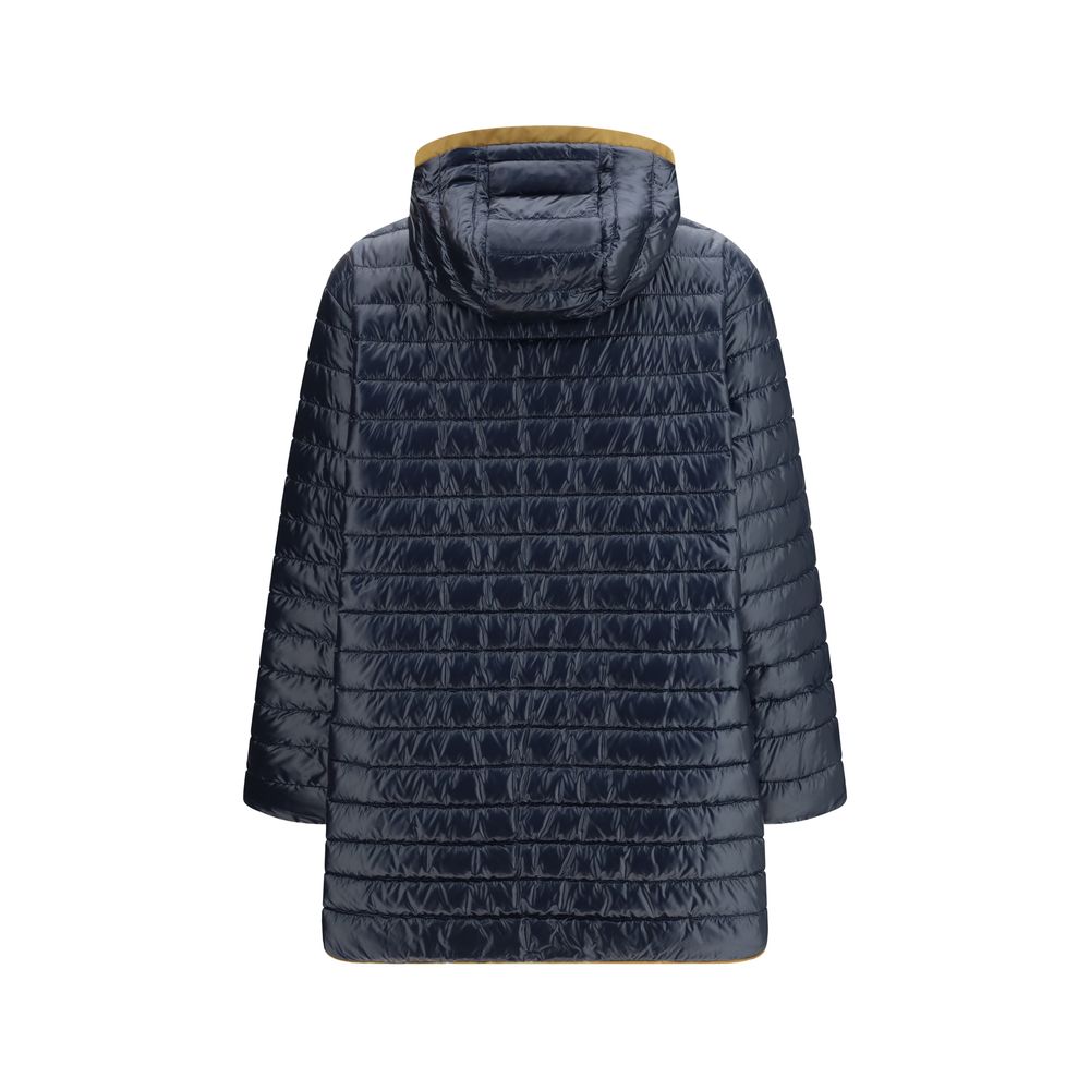 Blue Polyester Coat - ventzia