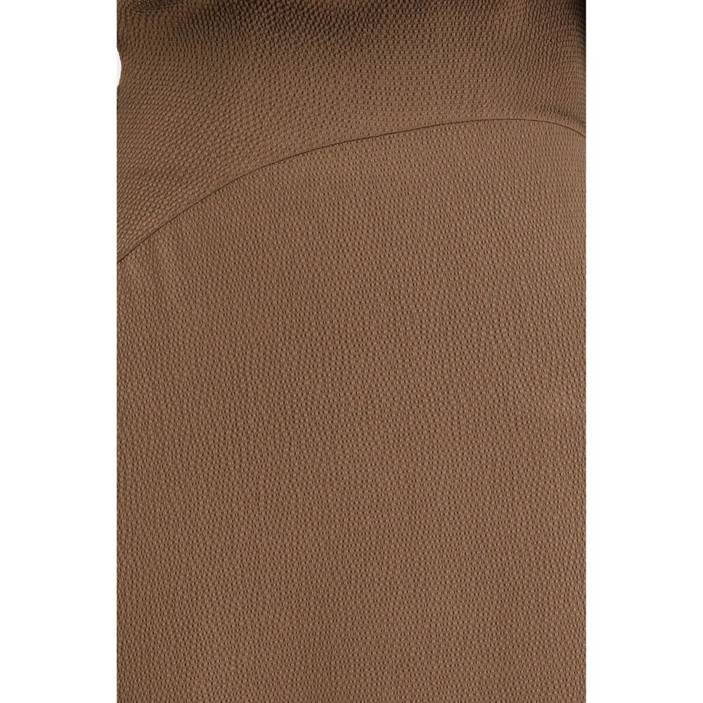 Brown Silk Casual Dress - ventzia