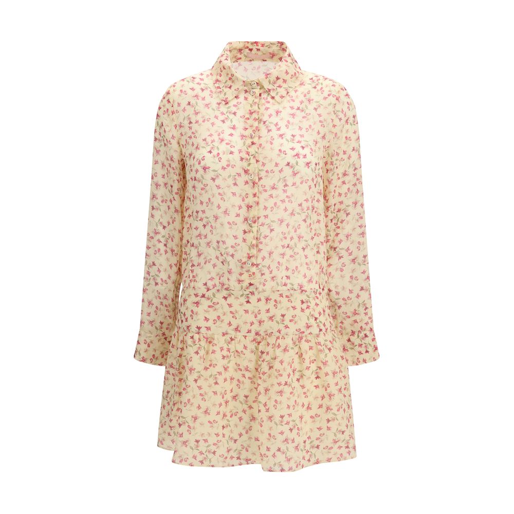 Multicolor Ramie Casual Dress - ventzia