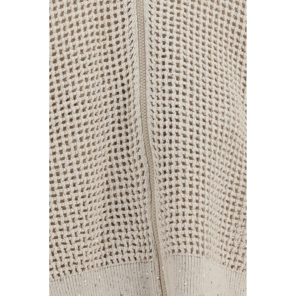Beige Cotton Cardigan - ventzia