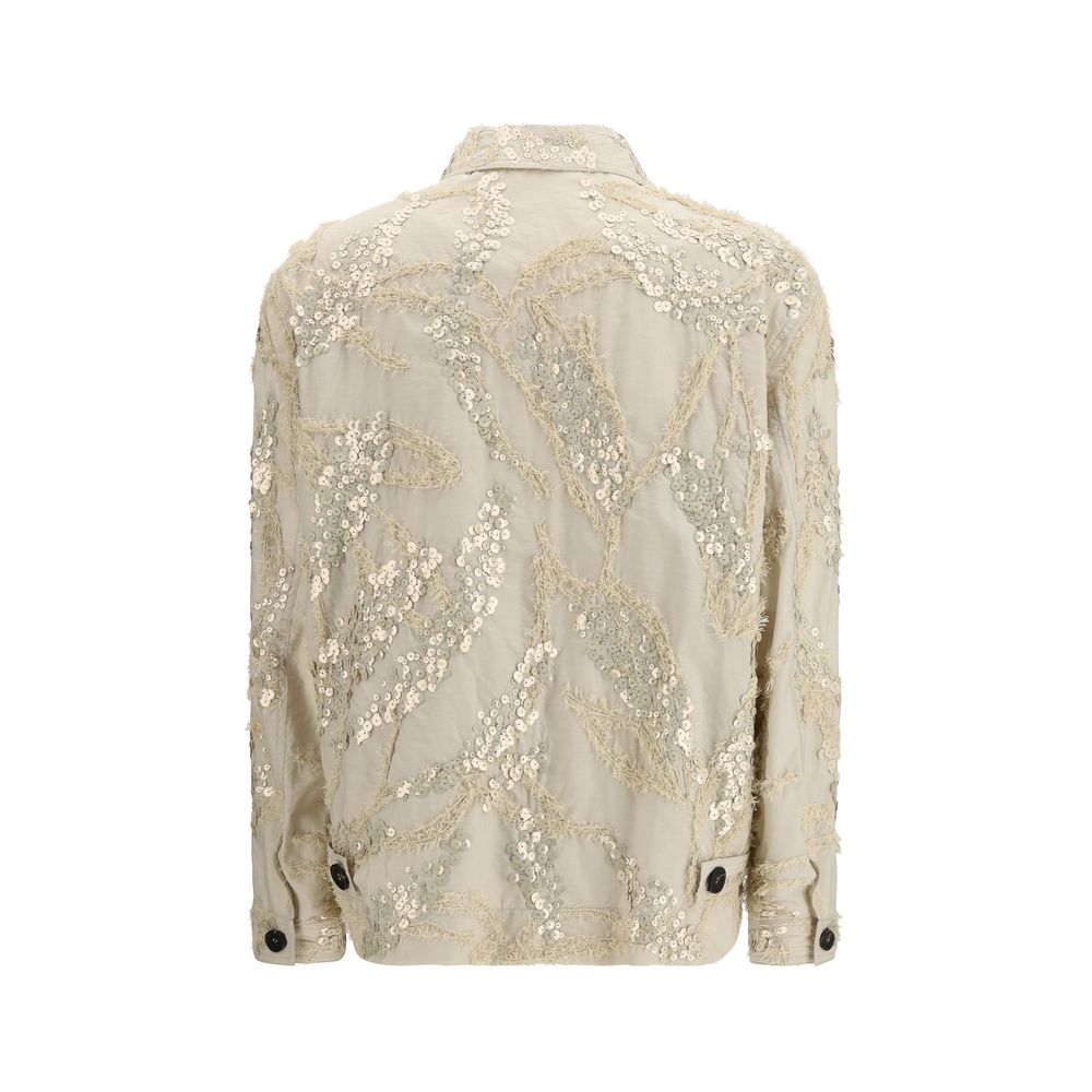 Beige Cotton Full-Length Jacket