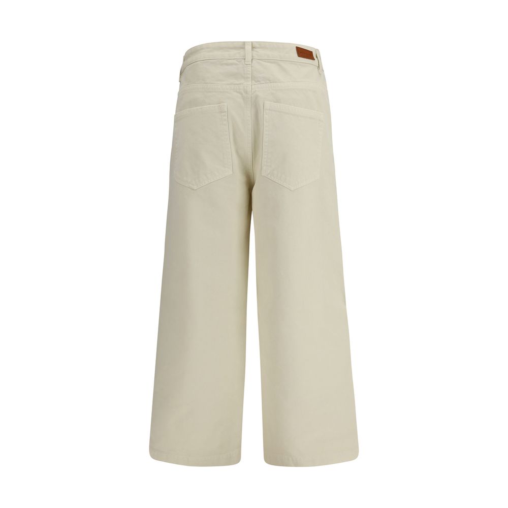 Beige Cotton Casual Pants - ventzia