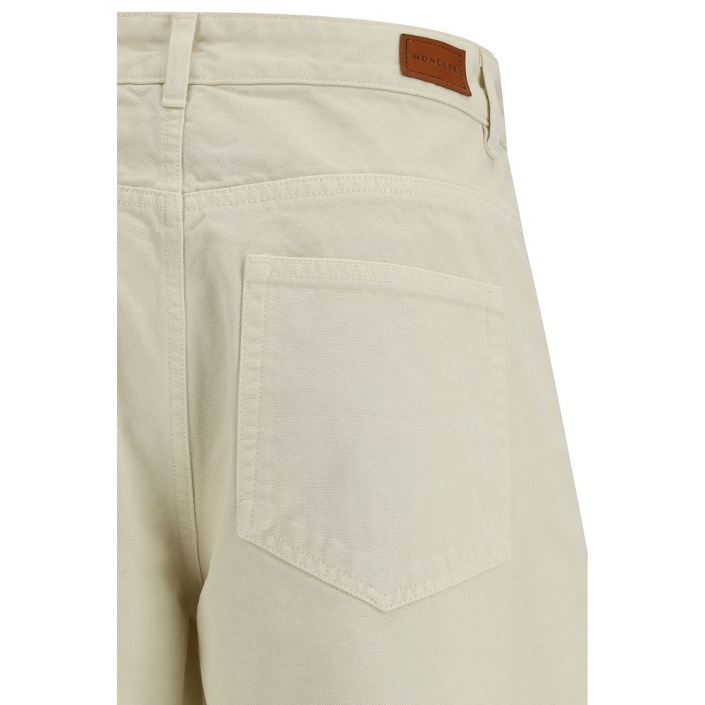 Beige Cotton Casual Pants - ventzia