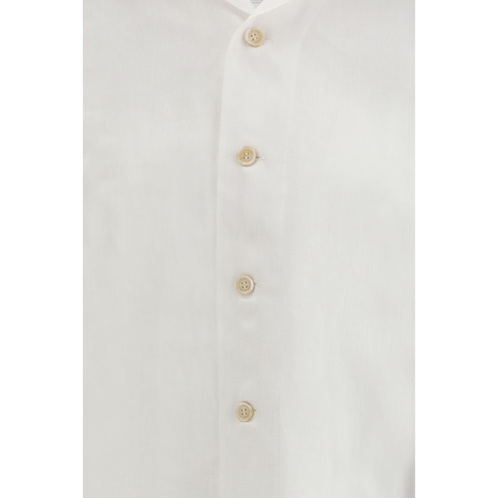 White Linen Dress Shirt - ventzia