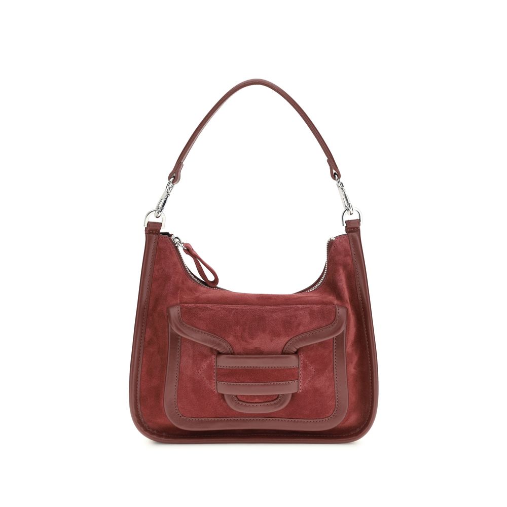 Bordeaux Calf Leather Bos Taurus Shoulder Bag - ventzia