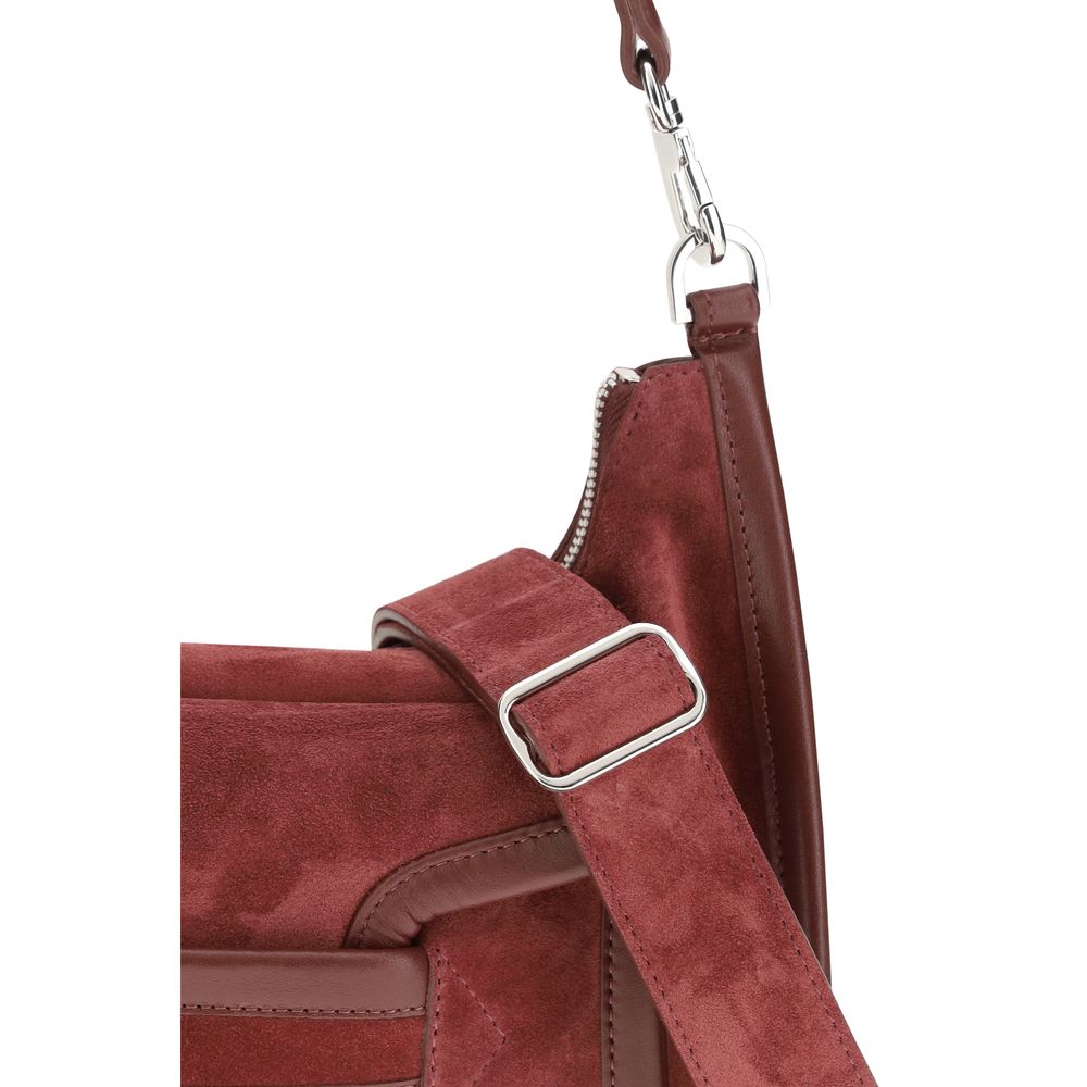 Bordeaux Calf Leather Bos Taurus Shoulder Bag - ventzia